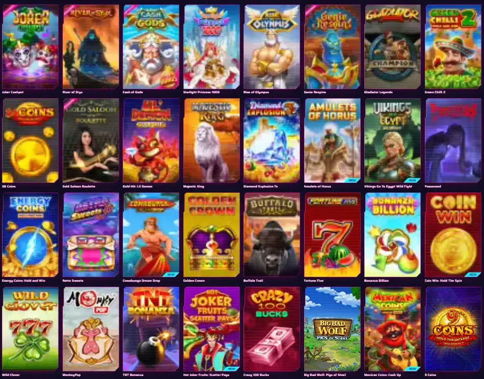 Roby Casino Games Selection