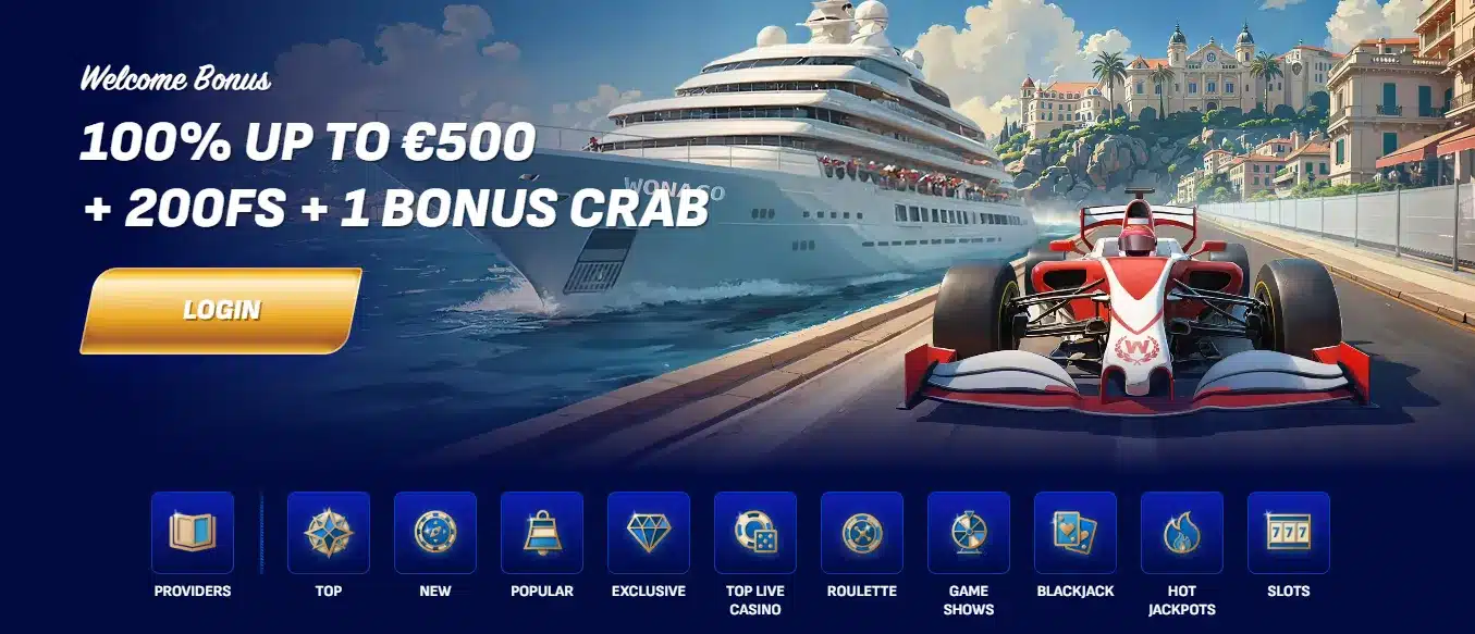 Wonaco Casino Welcome Bonus Package