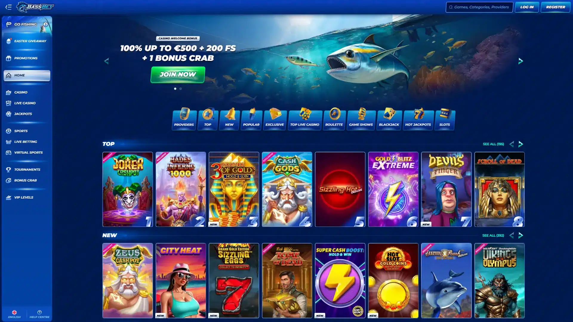 bassbet casino homepage