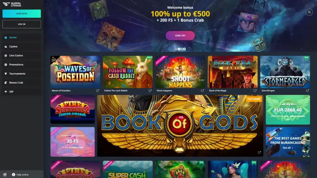 Buran Casino Bonus Crab Homepage