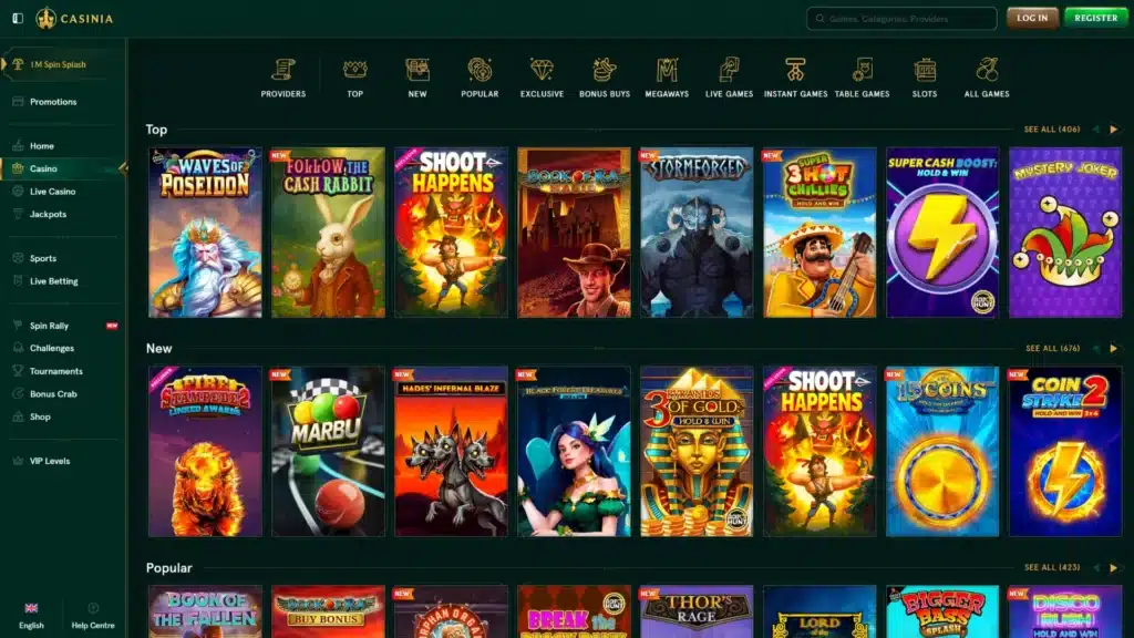casinia casino review slots