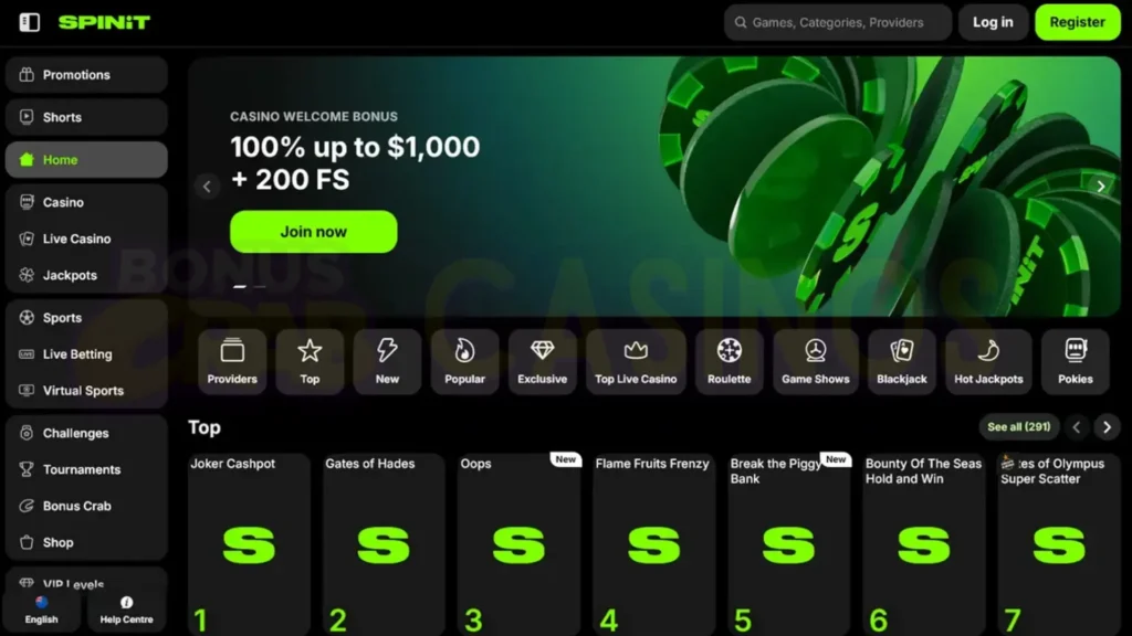 spinit casino wallpaper bonuscrab